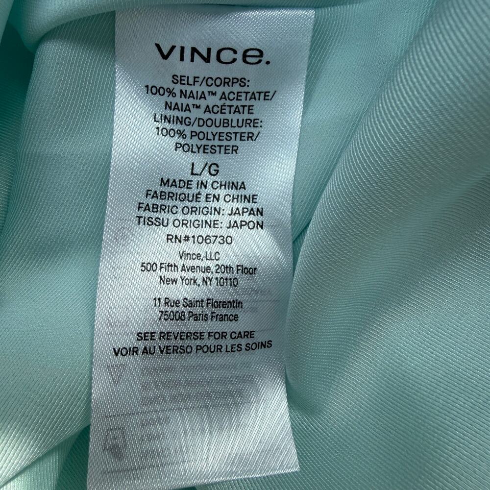 NWT Vince Satin Frayed-Edge Bias Camisole Dress Large - Picture 7 of 8
